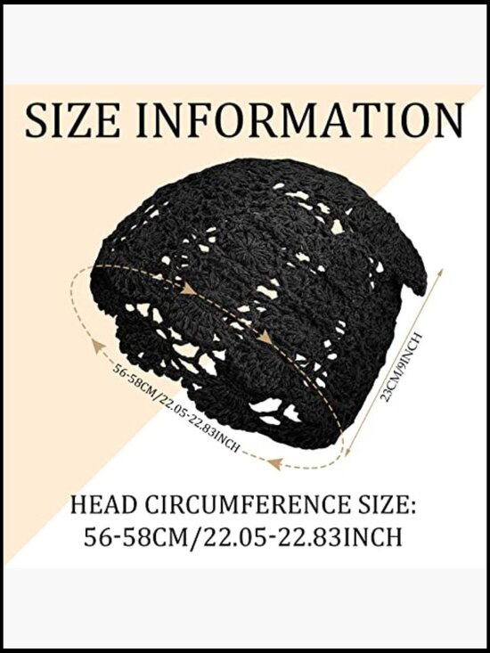 3 Crochet Slouchy Beanies Handmade Knit Floral Skull Cap Stretchy Lightweight